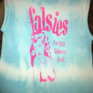 ⚡️ FALSIES For That Glamour Look graffiti distressed retro tie dyed tank top L